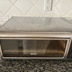 Foodi 8-in-1 1750W 9-Slice Black/Stainless Steel Digital Air Fryer Oven, Toaster Oven, Easy Clean & Flip-Away Storage