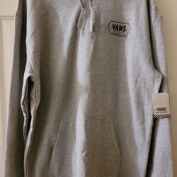 Mens Light Gray Vans Hoodie