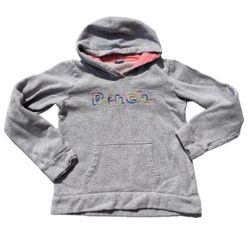 Bench Rainbow Logo Embroidered Grey Sweatshirt Hoodie Girl Kids