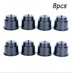 Black 8 Pack Recessed Plastic Cup Drink Can Holder with Drain Hole for Boat Truck Car