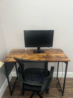 Desk plus monitor