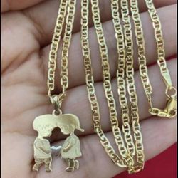 Cadena Con Parejita 14 Kt 22 “