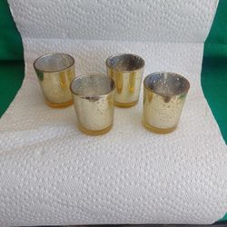 76 Gold Mercury Glas, Votive Candle Holder, Tealights Tea Light 