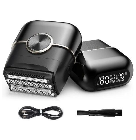 Electric Foil Shavers for Men: Mini Electric Razor with Big LED Display & 4 Floating Blades - Foil Shaver for Men with 2 Gears Adjustable - Face Shave