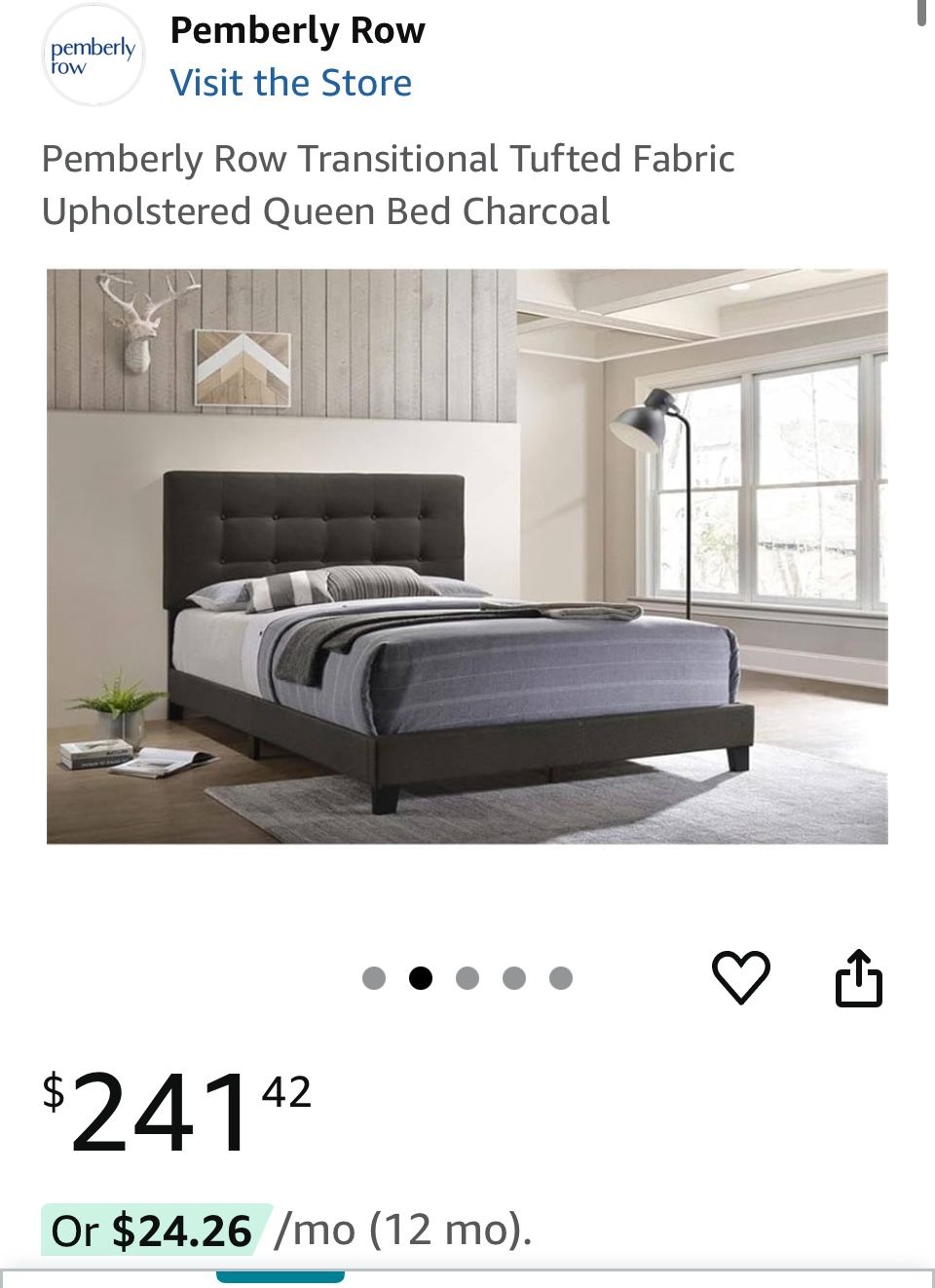 Queen Fabric Bed Frame 