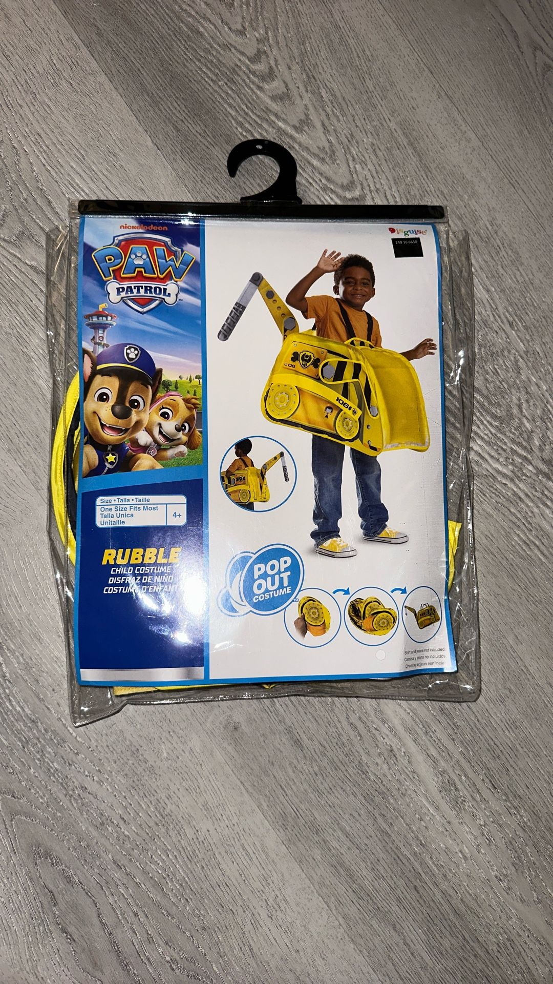 Paw Patrol Rubble Dump Truck Pop Out Costume Up To Size 6