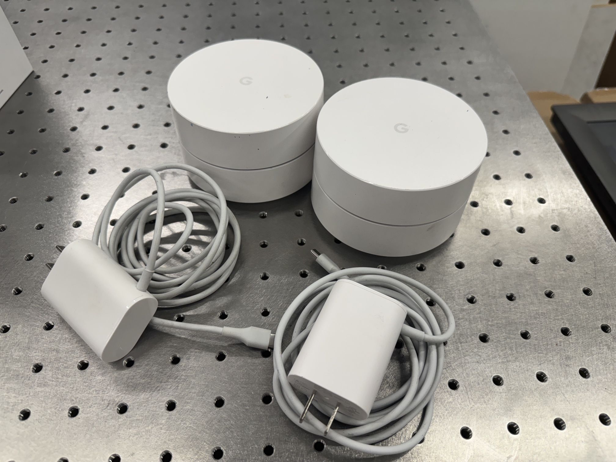 Google Home WiFi (First Generation) 2x Router Points And Power Cables