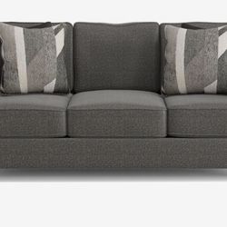 Ridgewater gray sofa with throw  pillows