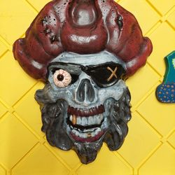 Pirate Head With Hand Sculpted 3D Eye