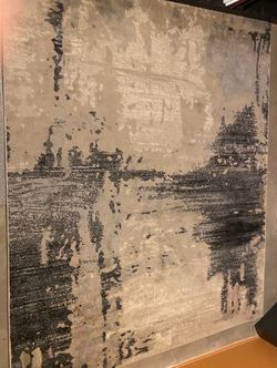 Rug Modern Ivory Grey 5.5ft x 7.5ft Rectangle EX