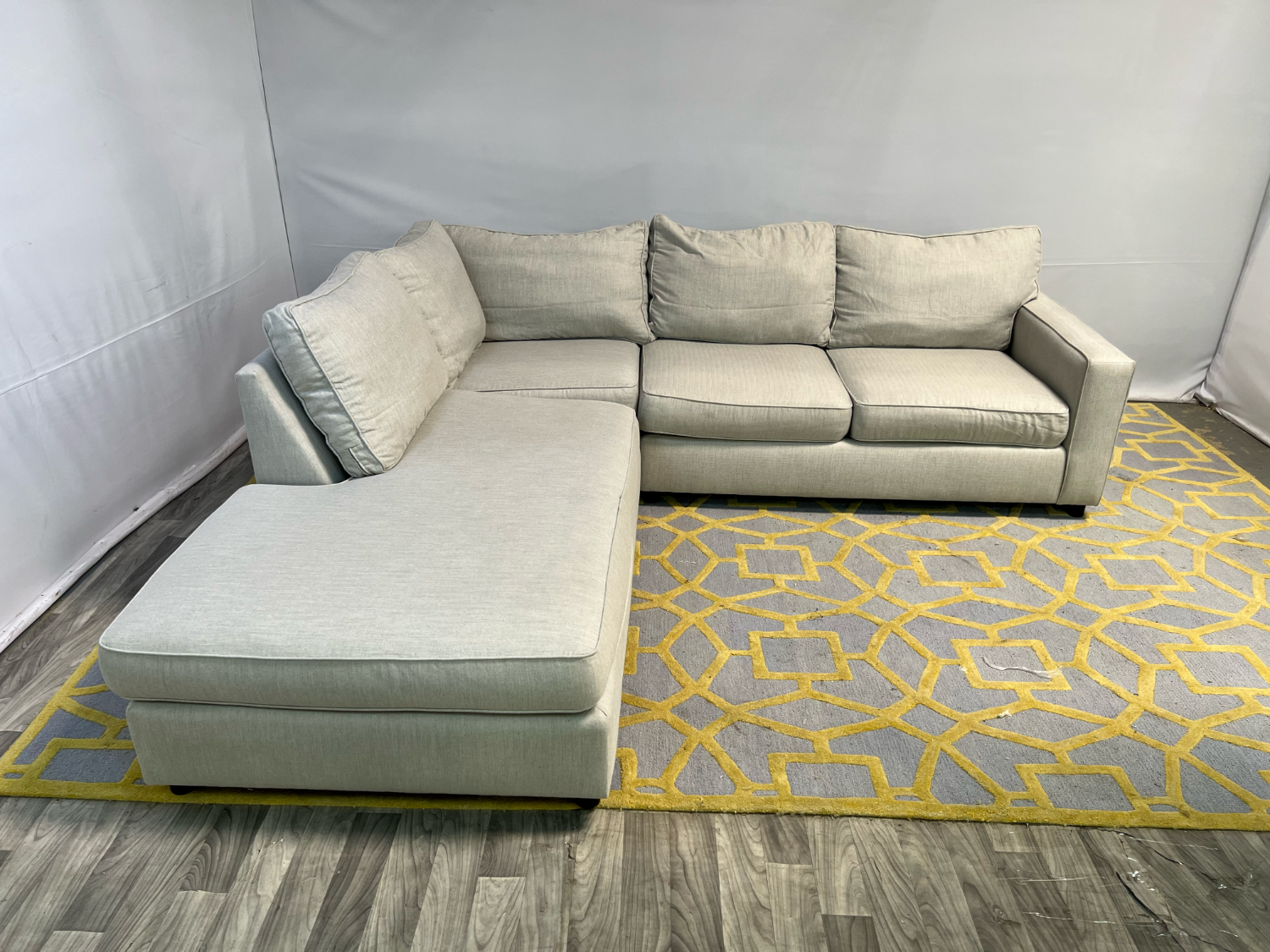 ( Delivery Available ) Pottery Barn Cameron Light Gray Sectional Couch