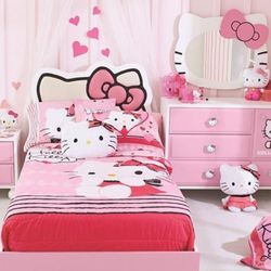 Hello Kitty Bedroom Set, High Chair, & Toys