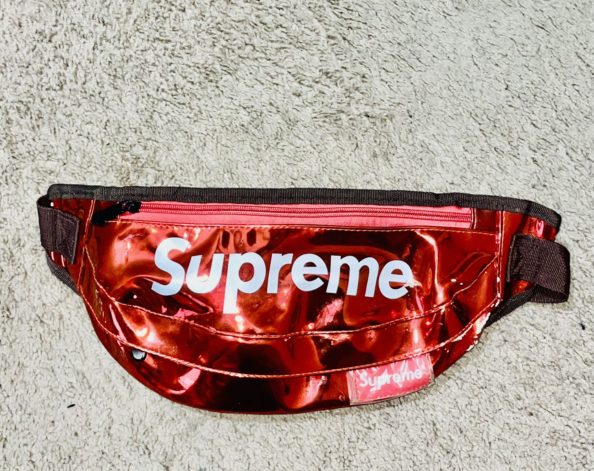 Shiny Red Chrome Supreme Fanny Pack