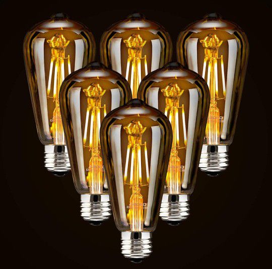 LED Dimmable Edison Light Bulbs  6Pk
