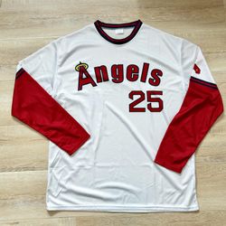 Sixth Man Promotions Los Angeles Angels MLB Jersey #25 White Red XL
