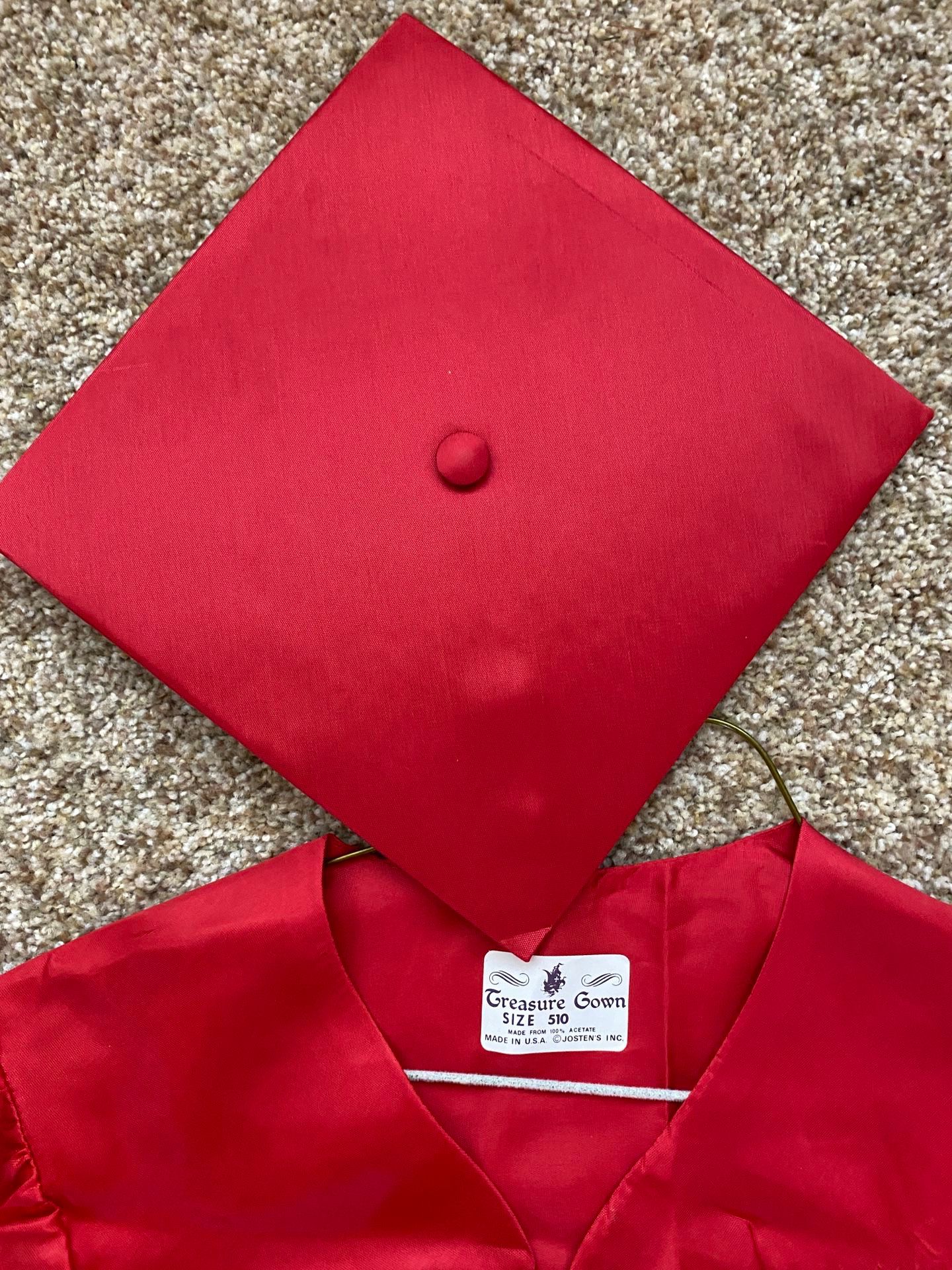 Shiny Red graduation Cap And Gown