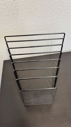 Black Metal Mesh Desktop File Organizer
