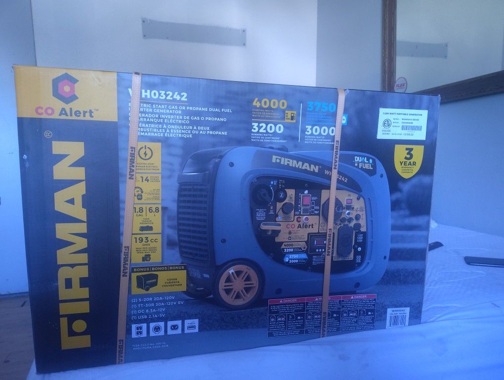 Firman Electric Start Gas Or Propane Dual Fuel Inverter Generator