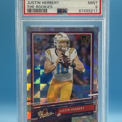 Justin Herbert 2020 Donruss The Rookies #TR-JH PSA MINT 9