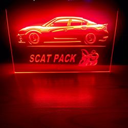 SCAT PACK LED NEON RED LIGHT SIGN 8x12