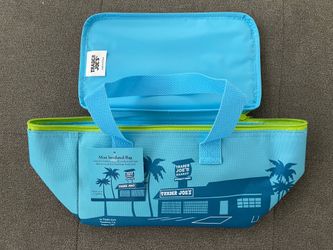 Trader Joe’s Mini Insulated Tote Bag Blue Neon Green NWT