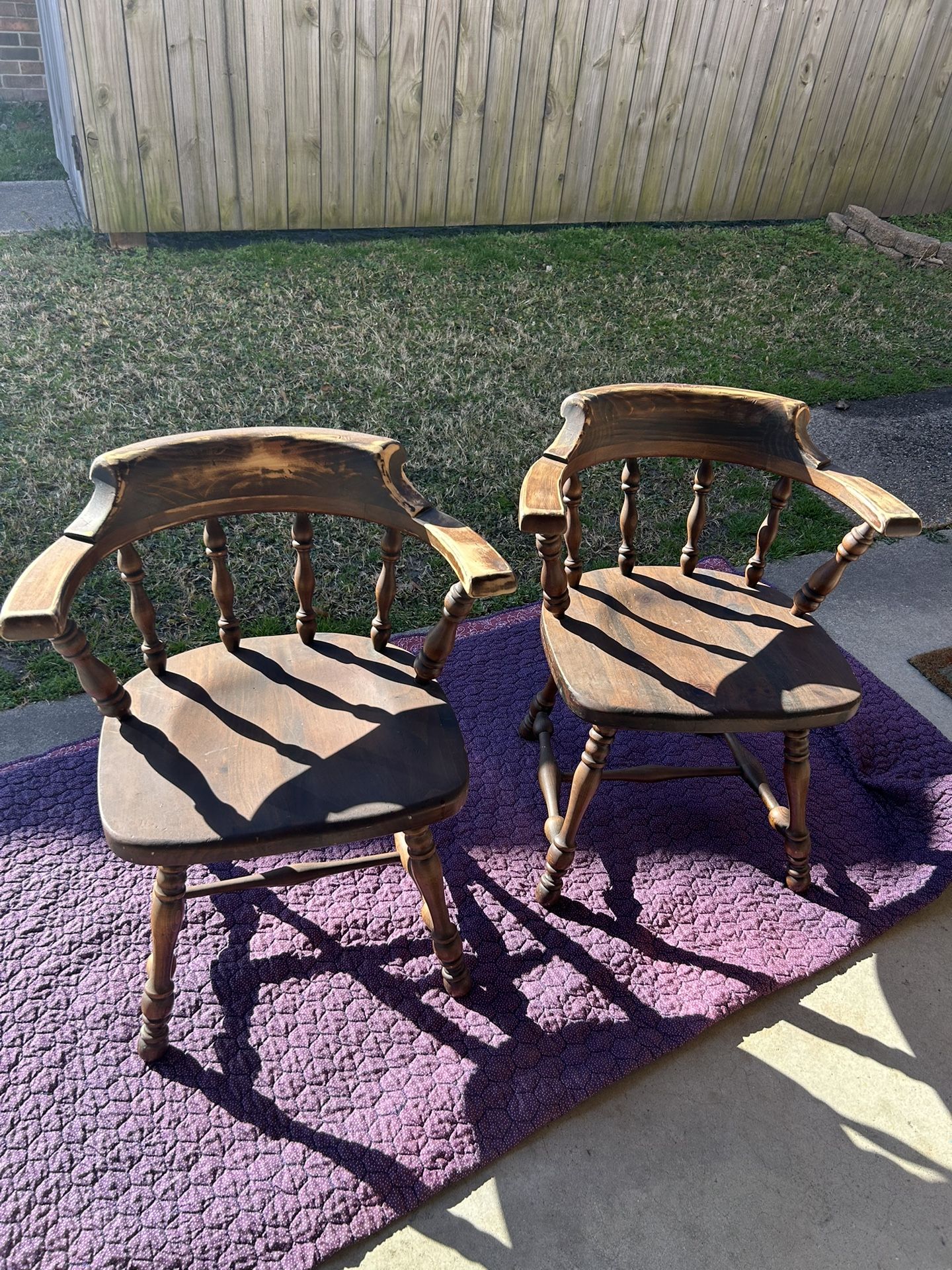 Ethan Allen Pine Captains Chairs