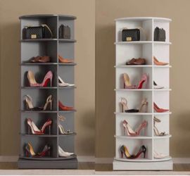 360° Rotating Shoe Cabinet | 6 Layers | Space-Saving Organizer for 24 Pairs,