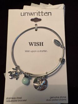 New Unwritten Wish Upon a Starfish Stainless Steel Adjustable Bracelet w/Tag