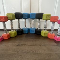 Custom Set Hex Colored Dumbbells 