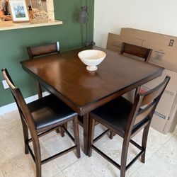 Counter Height Dining Table With 4 Chairs