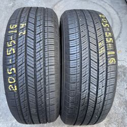 16” tires kumho 205/55/16 semi new with free installation $130 both
