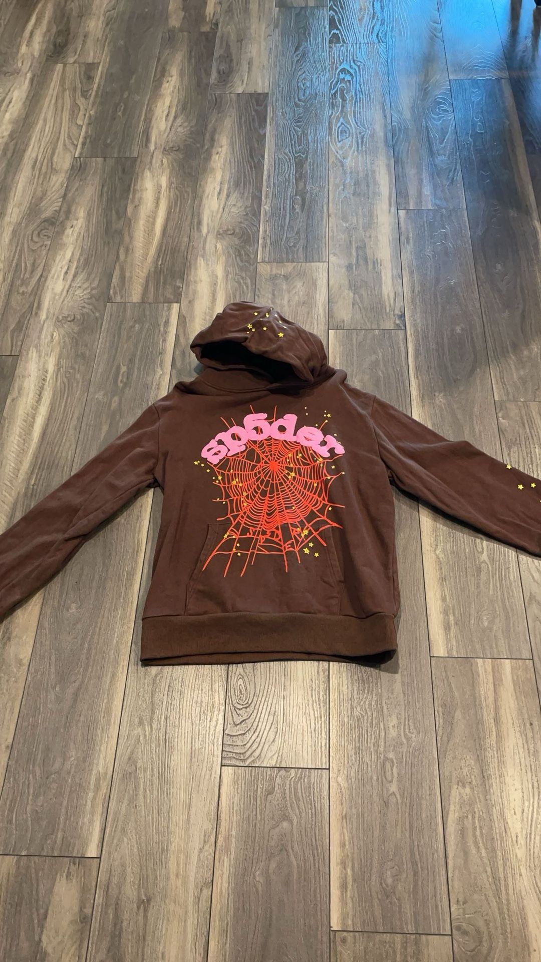 Spider Hoodie Brown and Pink