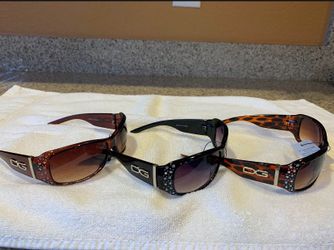 (3) Pair of New Women's DG Sunglasses with Rhinestones