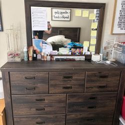 Dark Brown Wooden Dresser 