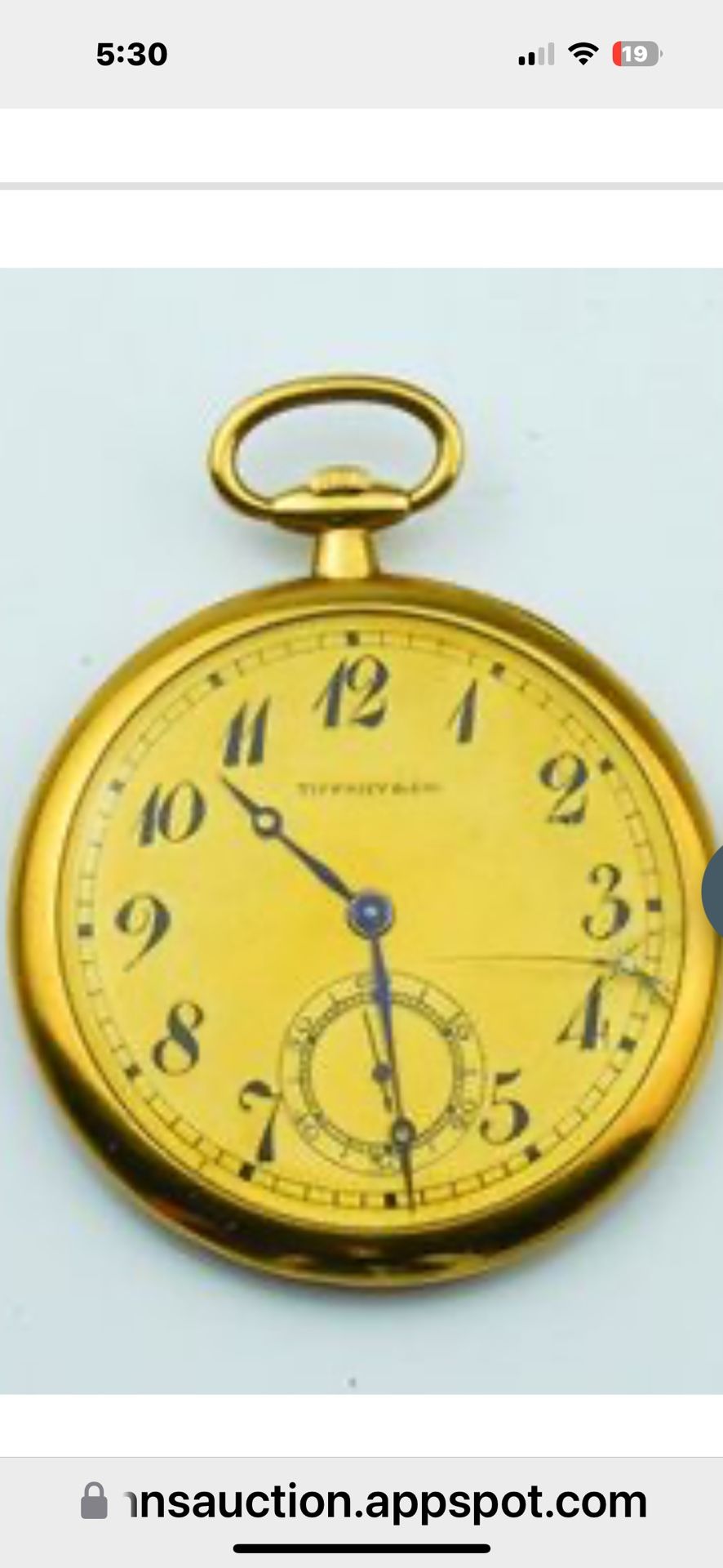 18k Vintage Tiffany’s Pocket Watch