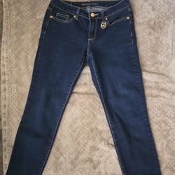 Michael Kors Women's Jeans Izzy Skinny Sz 2 Dark Wash Blue Stretch 