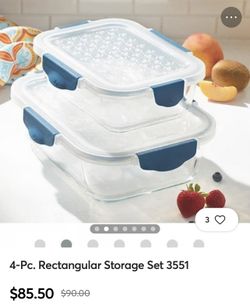 Juego De 4 Piezas Rectangulares Para Guardar Colección Princess House