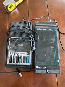 Vintage General Electric Cassette Recorder and Acusonic Cassette Rewinder