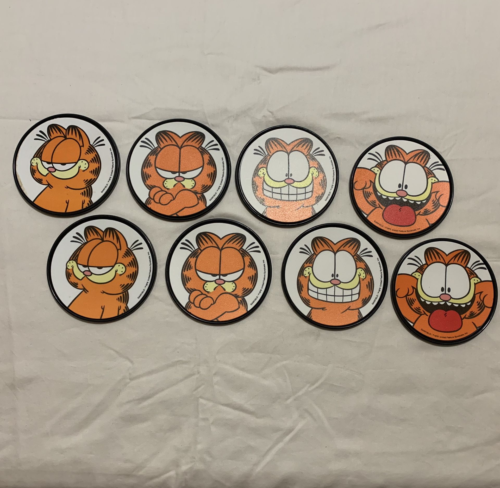 1978, two sets of 4 (8) Vintage Garfield Coasters