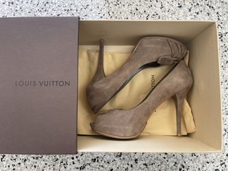 Louis Vuitton Suede Open Toe Heels