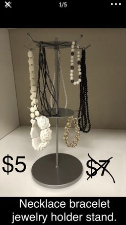 Necklace bracelet jewelry holder stand. It spins