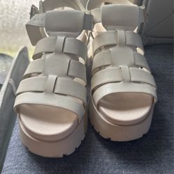 Sandalias O Huarache De Mujer Crema