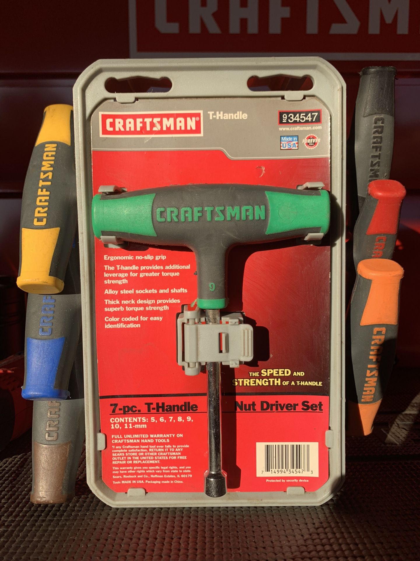 Craftsman 34547 T-handle Nut Driver Set Made In Usa - Like New!