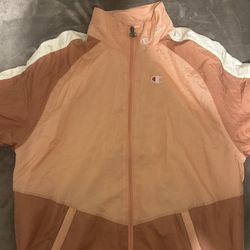 New Men’s Champion Gold/Tan/Beige/Cream Zipper Up Windbreaker Jacket Size Medium 