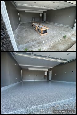Professional grade epoxy floor installation