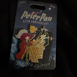 Disney 2018 Peter Pan As Captain Hook 65th Anniversary Tinkerbell 3D Pin LE 4000