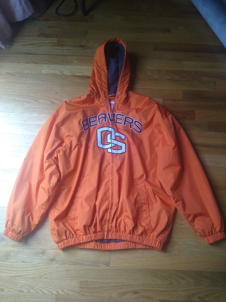 Oregon State Beavers Lined Zip-up Hoody Collegiate Wear Jacket Size Adult Large