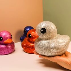 Glitter Duck Figurines Colorful Decorative Ducks