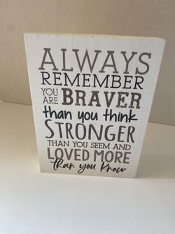 P. Graham Dunn Natural 7 x 4.5 Solid Wood Mini Tabletop Sign (Positive Message)