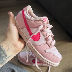 Nike pink dunks girls size 2y